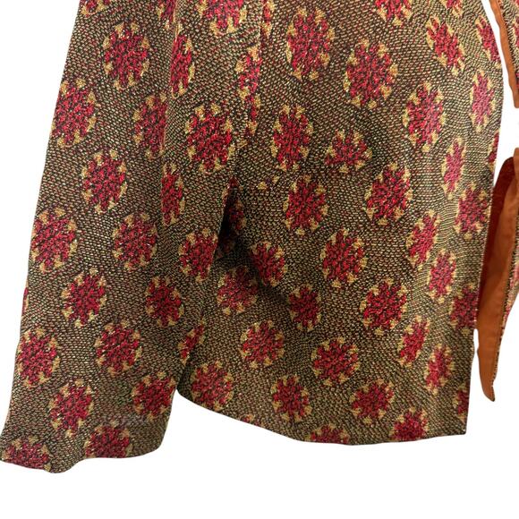 Unbranded Vintage Red Gold Metallic Cropped Bolero Jacket 1960s Lined sz S / M - Picture 3 of 15